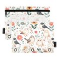 thumbnail image 2 of 2 Pack Pencil Pouch for 3 Ring Binder Smooth Zipper Folders with Pockets Clear Window Pencil Case Cute Birds and Sunflowers, 2 of 6