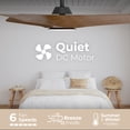 thumbnail image 5 of Glide 52in 3-Blade Smart Ceiling Fan 2700K-6000K CCT Tunable Range LED Light Kit with Remote Control and Black Hardware with Walnut Blades Works With iOS or Android App, 5 of 10