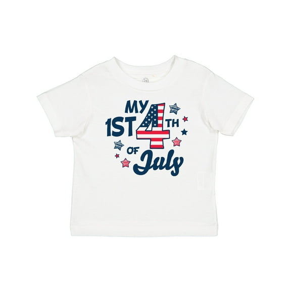 Inktastic My 1st 4th of July with Striped Stars Boys or Girls Baby T-Shirt