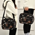 thumbnail image 5 of FORMRS Student Lunch Bag Insulated Reusable Cooler Box with Zipper Pockets, Black Flowers, 5 of 9