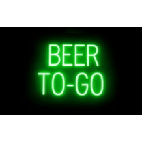 SpellBrite BEER TO-GO LED Sign for Business. 19.8" x 15.0" Green BEER TO-GO Sign Has Neon Sign Look With Energy Efficient LED Light Source. Visible from 500 Feet, 8 Animation Settings.