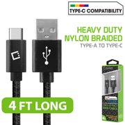 Cellet 4-ft Heavy-Duty Braid USB-C to USB-A Data/Charging Cable Compatible with Apple iPhone 15 Series iPad Pro 11/12.9/MacBook Android Samsung Galaxy Google PixelCharging; Data Transfer