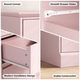 thumbnail image 3 of 5 Drawer Dresser for Bedroom, Pink Tall Chest of Drawers Wood Storage Cabinet for Living Room, Hallway, Entryway, Guest Room, 3 of 9