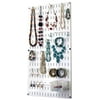 Jewelry Organizer Wall Hanging Jewelry Holder Necklace Rack - White Wall Mounted Jewelry Organizer System