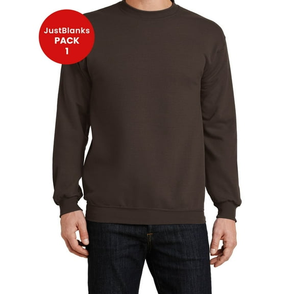 JustBlanks Core Fleece Crewneck Sweatshirt Ribbed Cuffs Waistband for a Snug Fit
