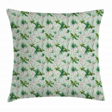 Orchids Throw Pillow Cushion Cover, Meadow Style Floral Branches Botanical Fragrance Beauty Spruce Pattern, Decorative Square Accent Pillow Case, 18 X 18 Inches, Fuchsia Dark Magenta, by Ambesonne