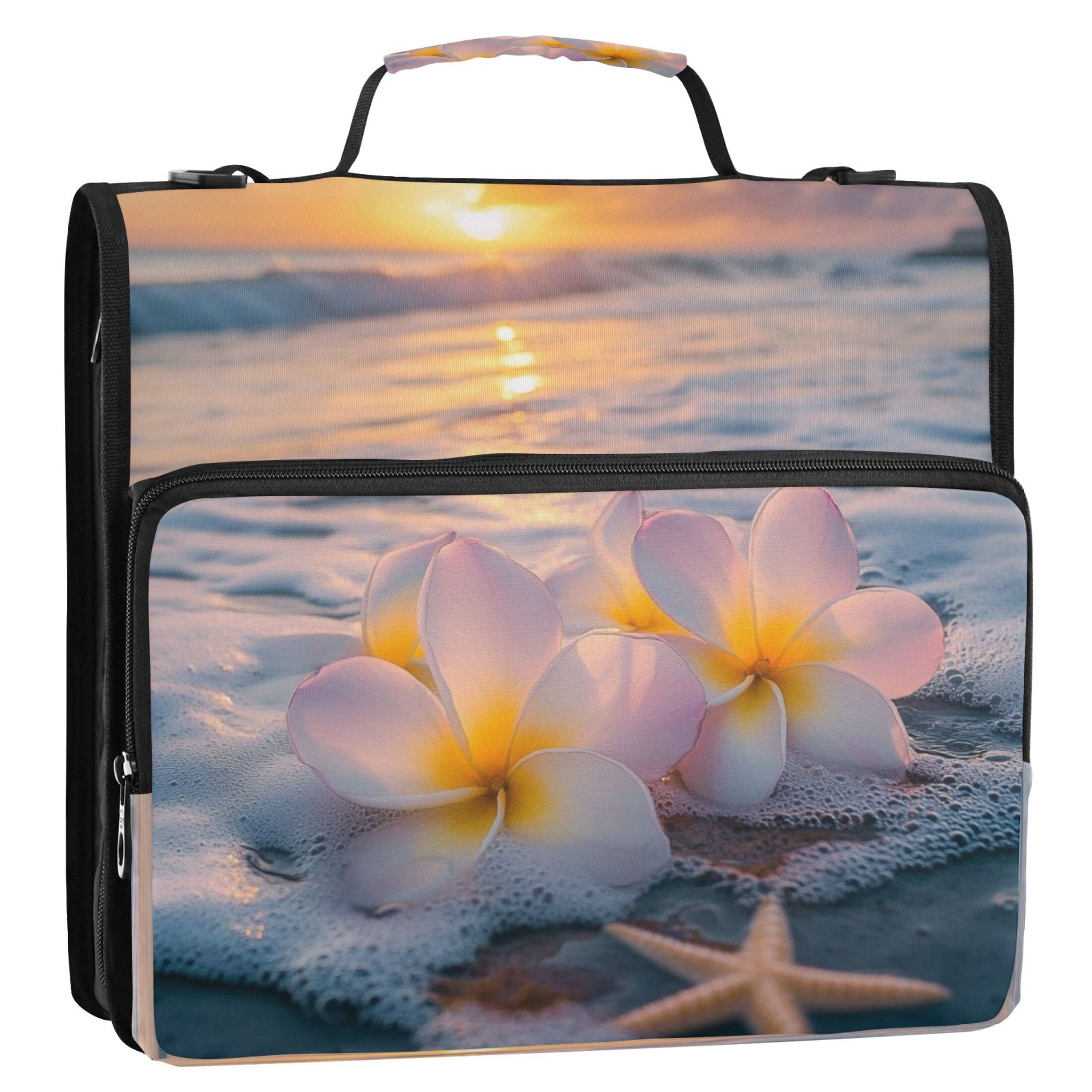 YAZAOO Zipper Binder trapper keeper Documents Organized Design Tropical Bliss Printed
