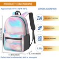 thumbnail image 3 of 17 Inch Lightweight Backpack,PVC Waterproof Oxford Fabric, Ergonomically Designed, with Large Capacity, Aqua Blue Watercolor, 3 of 5