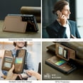 thumbnail image 5 of Feishell for Samsung Galaxy S23 Plus Case with Card Holder, Wallet Case for Women Men with RFID Blocking, Durable PU Leather Kickstand Magnetic Clasp Shockproof Phone Case,Brown, 5 of 9