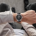 thumbnail image 4 of cpengpj Men's Fashion Quartz Watch with Openwork Alloy Case and Leather Strap for Business Casual, 4 of 9