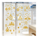 thumbnail image 2 of Pegatinas navideñas para ventana, decoraciones de copos de nieve con purpurina dorada para suministros de fiesta de Navidad de invierno con árbol de Navidad, muñeco de nieve, Papá Noel, reno, ángulos de estrella y más diseños, 9 hojas reutilizables (C) ER, 2 of 3