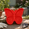 thumbnail image 2 of Kuokaa Reusable Creative Stepping Stone Mold Cute Raised Pattern Red Silicone Concrete Casting Form, Outdoor Garden & Walkway Decoration (Butterfly), 2 of 6