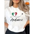 thumbnail image 1 of Motif Drapeau Cœur Anglais Imprimé Mode Femme Col Rond Manches Courtes, T-Shirt de Sport Simple et Décontracté, Haut d'Été Confortable pour Femmes pendant les Vacances. Fête des Pères, Fête des Mères, Ne, 1 of 7