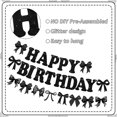 thumbnail image 3 of Cartel de cumpleaños RICHHHA con purpurina, lazo negro, decoración para fiestas, 3 of 8