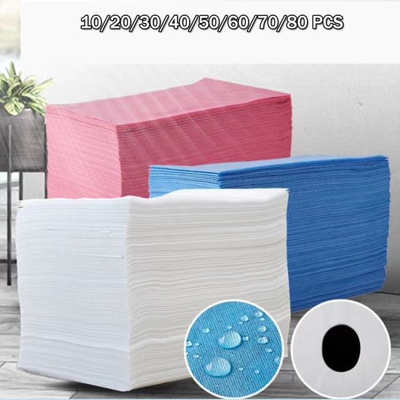 Disposable Massage Table Sheets Massage Bed Cover - Non-Woven Fabric Oil-Waterproof,Comfortable, Thick and Durable, Soft, Latex-free, Disposable Waterproof Sheets 31" x 71"(White)