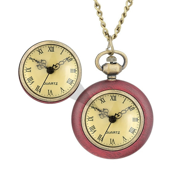 MERRYHAPY 1Set Watch Necklace Pink Round Plastic Quartz Movement for Men and Women in Elegant Design
