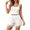 White, variant on Gyujnb Women Beach Shorts Elastic Waist Tassel Lace Fringe Hem Casual Summer Shorts with Pockets,White