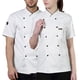 thumbnail image 1 of Camisas de manga corta de verano de algodón chef para hombres Chaqueta de chef delantal Botones Sweat Bands for Grill Restaurant Bar Shop Cafes White XL sidaley HA012099-08, 1 of 7