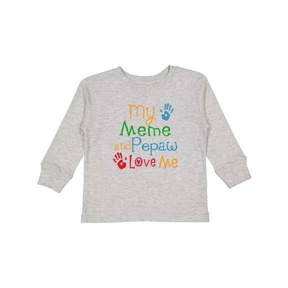 Inktastic Meme and Pepaw Love Me Boys or Girls Long Sleeve Toddler T-Shirt