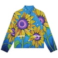 thumbnail image 4 of Jackets for Women Winter Coat Jackets Flannel Stand Collar Jacket(Sunflowers Blue Sky Art,Size:S-4XL), 4 of 7