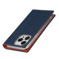thumbnail image 5 of SaniMore Wallet Case for iPhone 14 Pro Max 6.7" 2022, Wrist Strap Flip Kickstand Card Slots Genuine PU Leather Shockproof TPU Shell Anti-fall Full-body Protective Cover For iPhone 14 Pro Max, Darkblue, 5 of 7