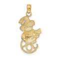 thumbnail image 2 of Auriga Fine Jewelry 14K Yellow Gold and Rhodium Snowman w/Joy Pendant for Women (L-23.7 mm, W-11.5 mm), 2 of 6