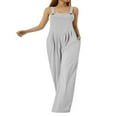 thumbnail image 1 of Combinaisons d'Été Grande Taille pour Femmes Sans Manches Jambes Larges Bretelles Décontractées Amples avec Poches, 1 of 7