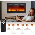 thumbnail image 3 of 36Inch Recessed Electric Fireplace with Remote Control & Touch Screen, Ultra Thin Electrics Fireplaces Heater, 750/1500W Wall Mounted Low Noise with Timer/Adjustable Flame Color/Brightness, 3 of 8