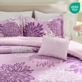 thumbnail image 5 of Regency Heights King Size Comforter Set, 5-Piece Floral Bedding Set for All Season, Purple Comforter Set King with Bed Skirt, 5 of 10
