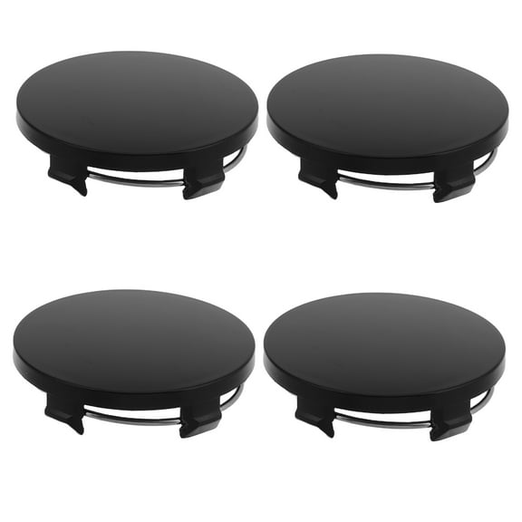 STRANDCHIC 4-Piece Black Car Wheel Center Caps Set Hub Covers Auto Wheel Accessories Replacement