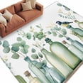 thumbnail image 2 of Teal Eucalyptus Leaves Area Rug 5x8 FT, Non Slip Bedroom Throw Carpet, Botanical Vase Birds Washable Soft Floor Carpet Non-Shedding Rug for Living Room Nursery Dorm Office, 2 of 9