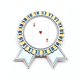 thumbnail image 1 of Corazón de un patrón de juego de cartas Insignia broche Medalla ganadora, 1 of 3