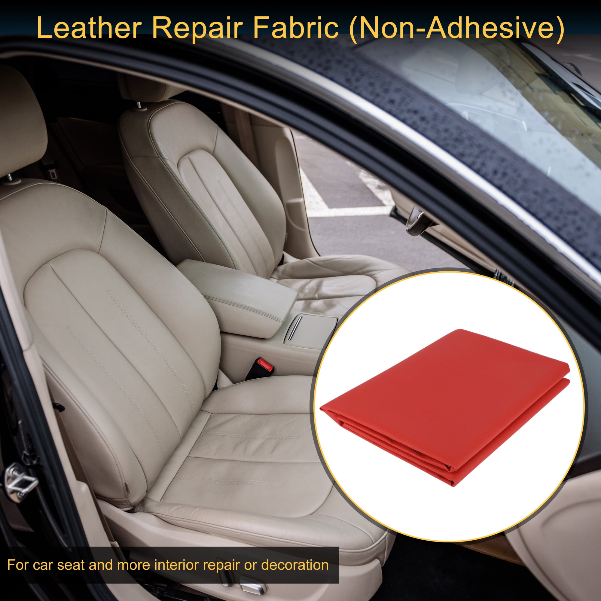 Unique Bargains Leather Fabric Upholstery Leather Repair Patch 91x137cm for Automotive Car Boat Seat Sofa Couches Chair Interior Trim DIY Red 1 Pcs