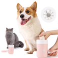 thumbnail image 1 of Limpiador de Patas para Perro con Cerda de Silicona Suave Rosa para Viaje y Hogar, 1 of 8