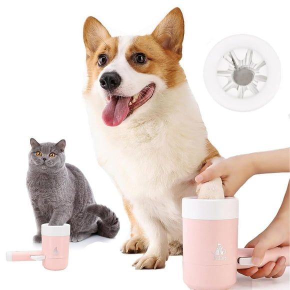 Limpiador de Patas para Perro con Cerda de Silicona Suave Rosa para Viaje y Hogar