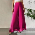 thumbnail image 5 of hoksml Women's Chiffon Wide Leg Palazzo Pants, High Waist Flowy Trousers with Pockets for Summer, 5 of 7