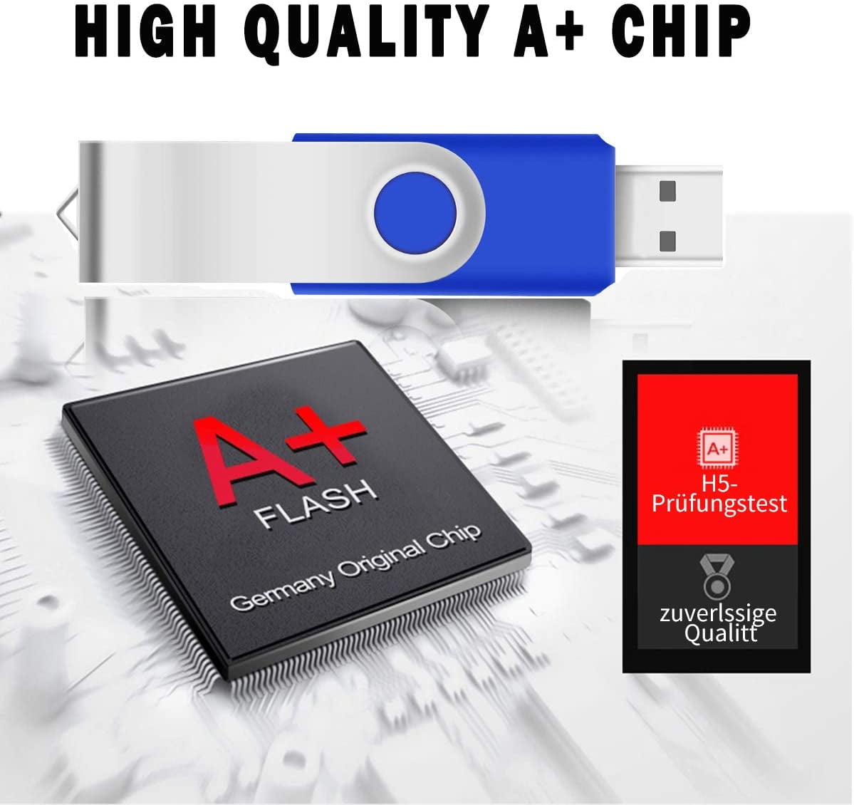 Flash Drive USB 2.0 Metal Rotating U Disk (50PACK*512MB Blue)