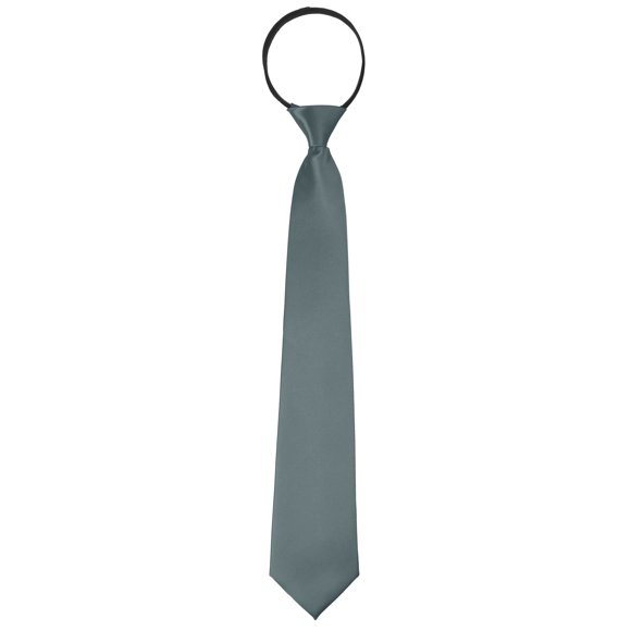 Corbatas de cremallera preatadas INSPIRE CHIC para el Día del Padre, corbatas de hombre de color sólido, formales y casuales, brillo de satén, gris