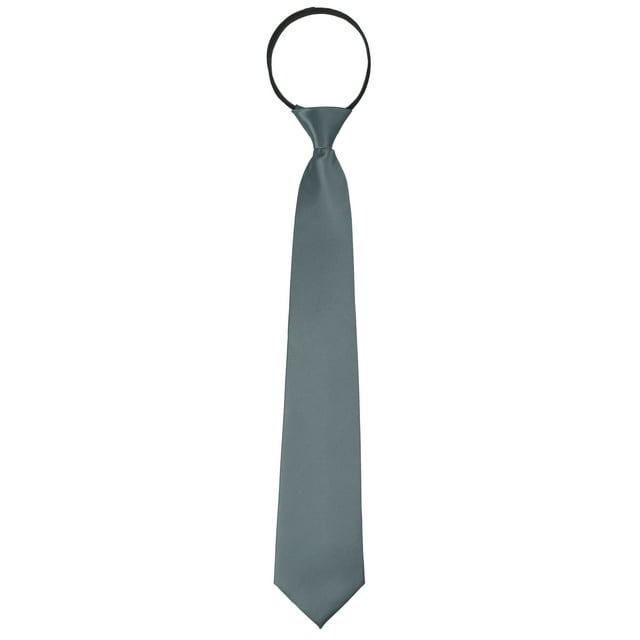 Corbatas de cremallera preatadas INSPIRE CHIC para el Día del Padre, corbatas de hombre de color sólido, formales y casuales, brillo de satén, gris