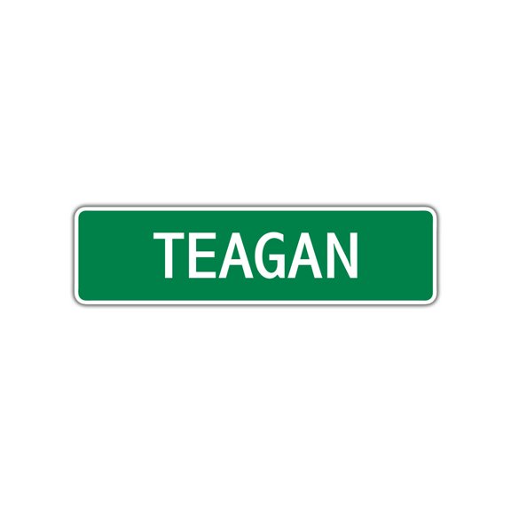 Teagan Girls Children Name Letter Printed Indoor Outdoor Unique Wall Novelty Plaque Decoration Label Aluminum Metal Sign 4"x13.5"