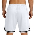 thumbnail image 3 of Men's Athletic Running Shorts Quick Dry Elastic Waist Shorts with Side Pockets Workout Lightweight Sports Gym Basketball Shorts 5/7/9inch Inseam Drawstring Clothes,White 4XL, 3 of 3