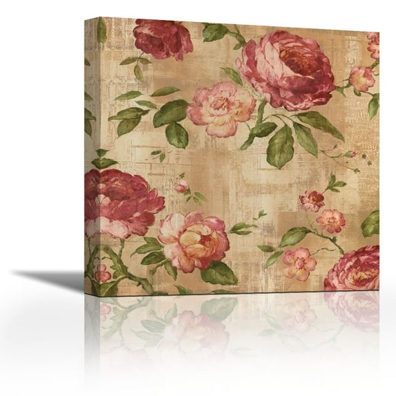 Rose Garden I - Contemporary Fine Art Giclee on Canvas Gallery Wrap - wall décor - Art painting - 36 x 36 Inch - Ready to Hang
