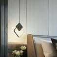 thumbnail image 6 of Black Dimmable LED Pendant Light Fixture, Minimalist Nordic Style Modern Decorative Pendant Lighting, Simple Geometric Shape Hanging Lamp, Adjustable Height Ceiling Chandelier for Bedside Bar Counter, 6 of 7