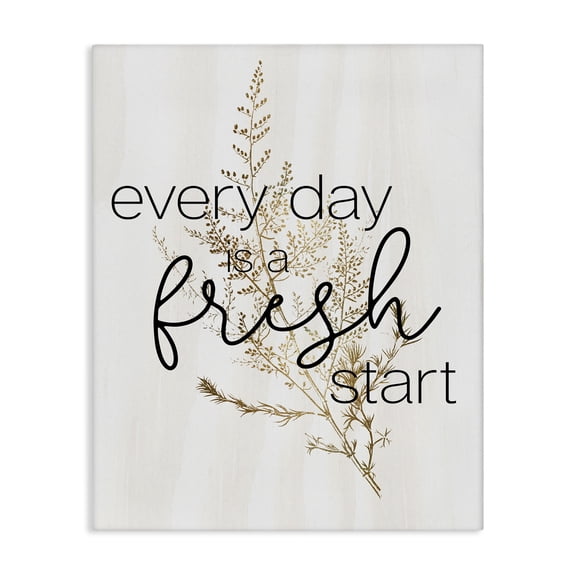 Stupell Industries Shabby Chic Everyday Fresh Start Botanical Canvas Art, 16 x 20, by Lil' Rue