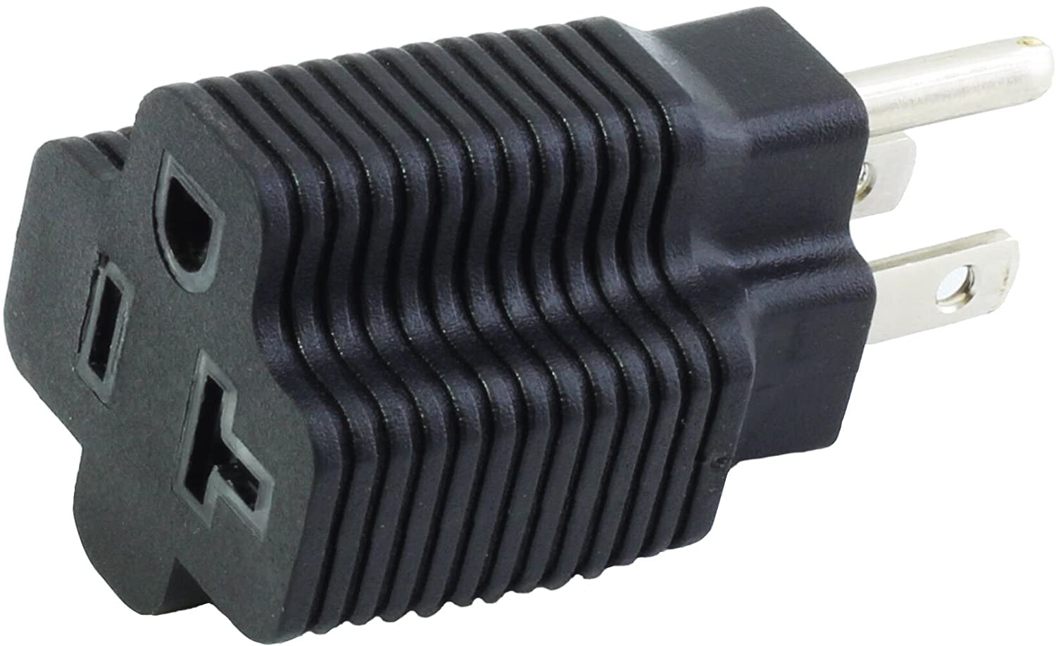 AC WORKS 15A to 20A 125Volt NEMA 520R T Blade Plug Adapter ETL Safty