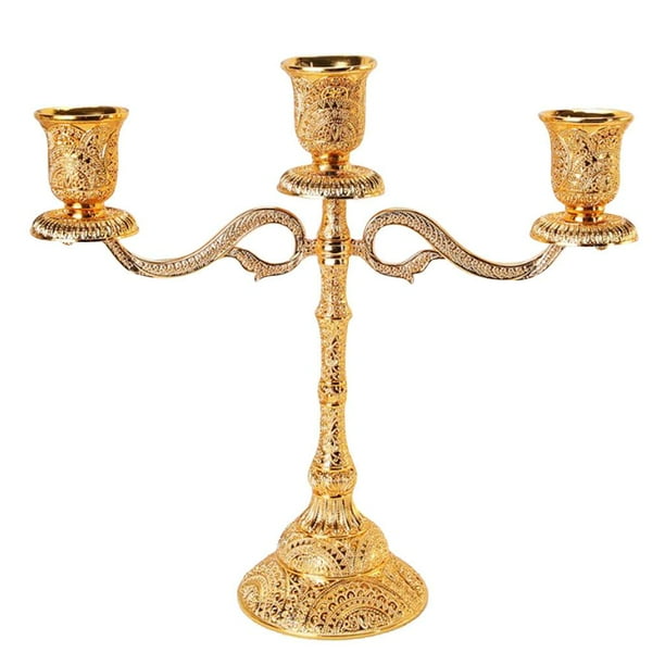 Candelabros de cristal chapado / Candelabros de 5 velas, para bodas, fiestas y cenas. 3 brazos- 22cm