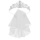 thumbnail image 1 of 1 juego de tiara de boda con corona de diamantes de imitación, diadema brillante, tiara de novia con diamantes de imitación y velo, 1 of 6