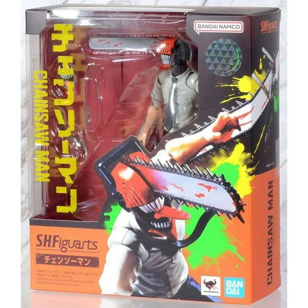 Bandai-figuras de acción originales de S.H.Figuarts, modelo de Pvc de 15cm, hombre motosierra, juguetes de colección