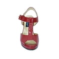 thumbnail image 2 of FIC PEERAGE Margie Women Extra Wide Width Platform Heeled Sandal RED 7.5, 2 of 6