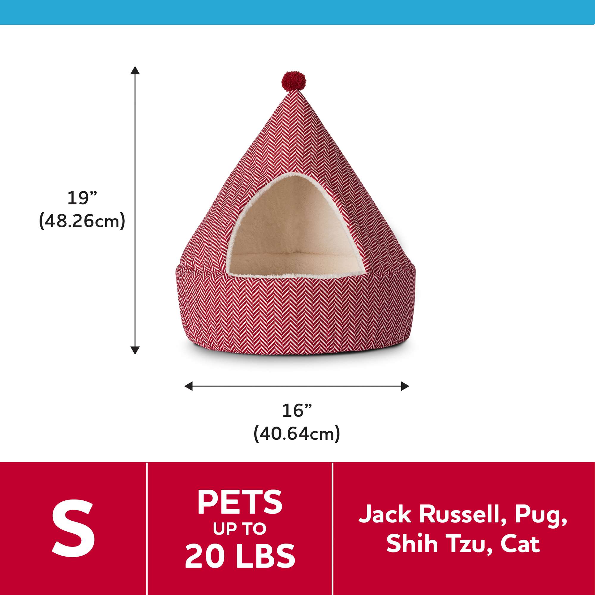Vibrant Life Hideaway Herringbone Small Cat-Dog Bed